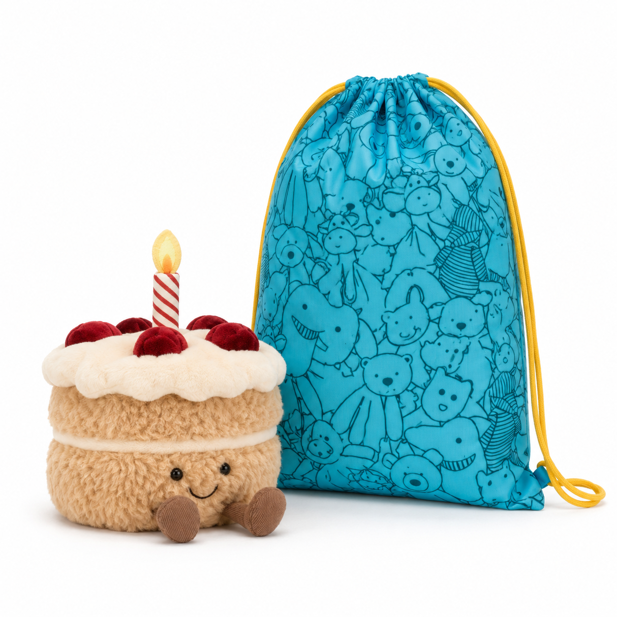 Jellycat Imitation Amuseable Birthday Cake Soft Plush Toy with Dust Bag and Tags for Kids