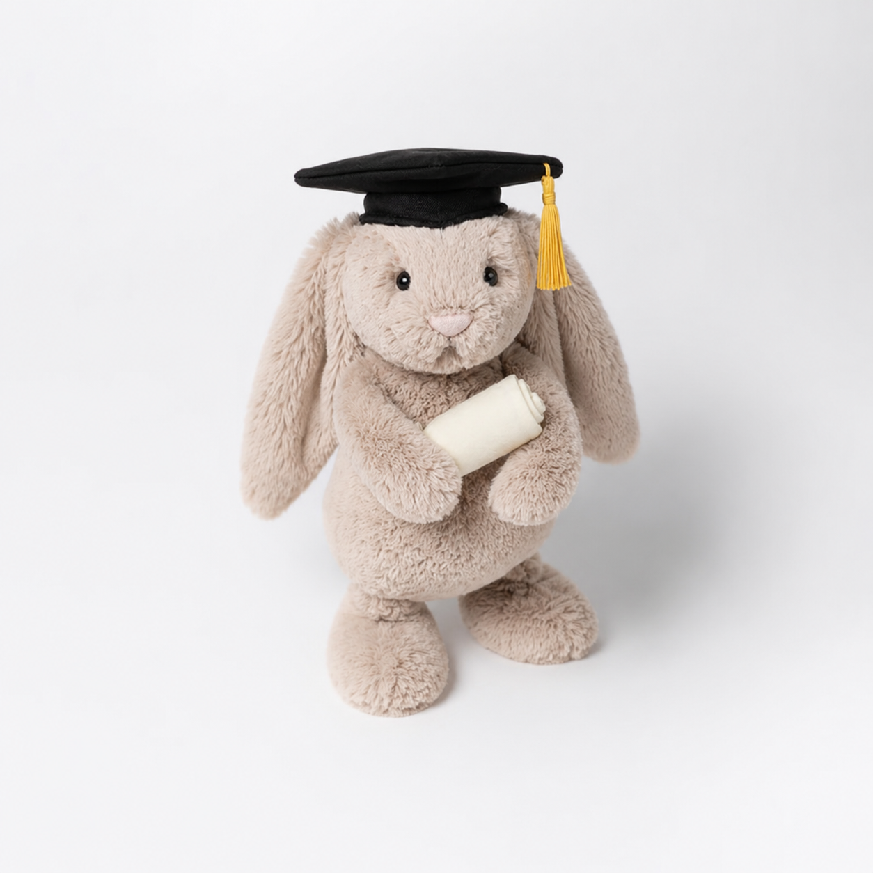 Jellycat Imitation Bashful Bunny Graduation Plush Toy with Cap & Diploma (with Dust Bag)