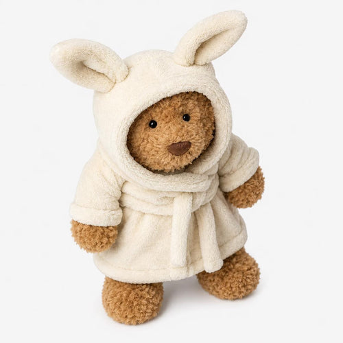 Jellycat Imitation Bartholomew Bear with Bathrobe Plush Toy (with Dust Bag)